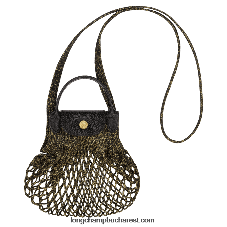 le pliage filet mesh bag xs femei negru/auriu 204D2X341 Longchamp